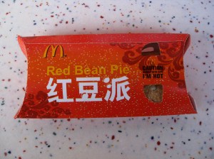 Red bean and sweet taro pies can be found at McDonalds in China—an example of how Western fast food chains have adapted to Chinese markets. Source: Istolehtetv